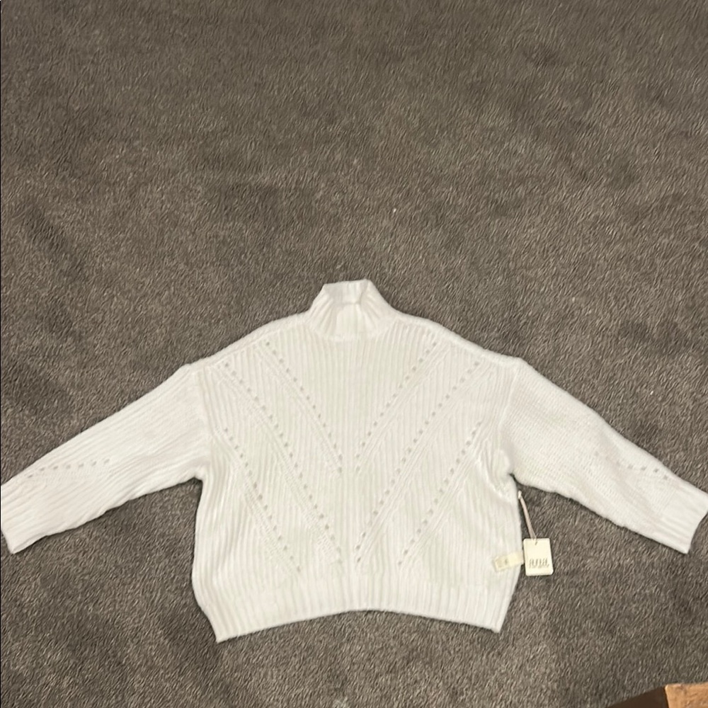 a.n.a White Cowl Neck Sweater Soft Knit